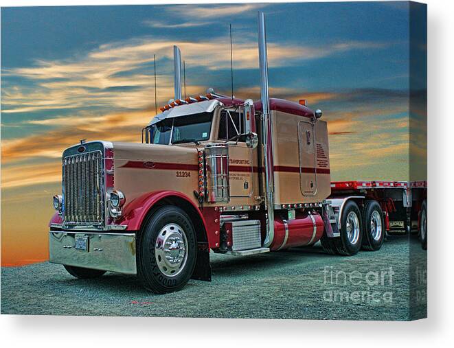 Trucks Canvas Print featuring the photograph Big Rig Weekend-2014 CATR5051A-14 by Randy Harris