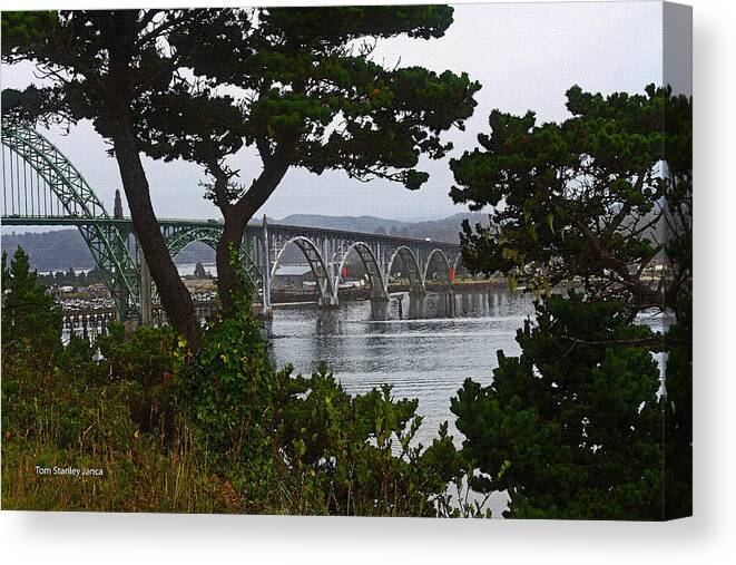 Big River Bridge - Oregon Coast Canvas Print featuring the photograph Big River Bridge - Oregon Coast by Tom Janca