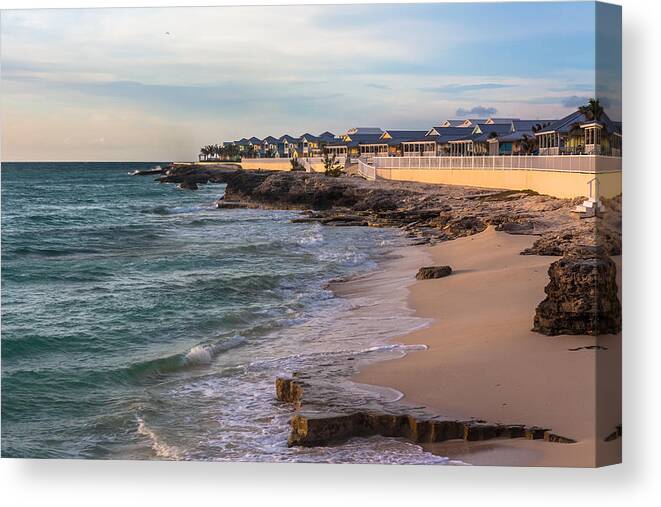 Architecture Canvas Print featuring the photograph Bimini Bay Resort Beach by Ed Gleichman