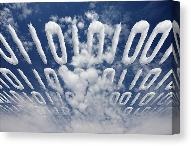 Data Canvas Print featuring the photograph Electronic Information Data Transfer by Johan Swanepoel