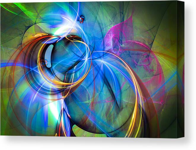 Abstract Canvas Print featuring the digital art Birth of the butterfly by Modern Abstract