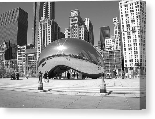 Chicago Canvas Print featuring the photograph Chicago - the Bean by Milena Ilieva