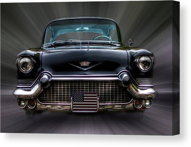 Retro Canvas Print featuring the digital art Black Caddy. by Nathan Wright