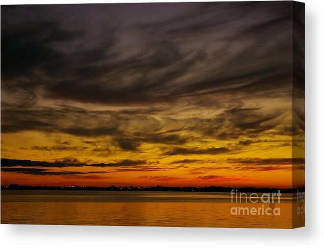 Sunset Canvas Print featuring the photograph Black sunset by Tannis Baldwin