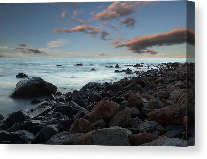 Rocks Canvas Print featuring the photograph Blue by Andrea Galiffi