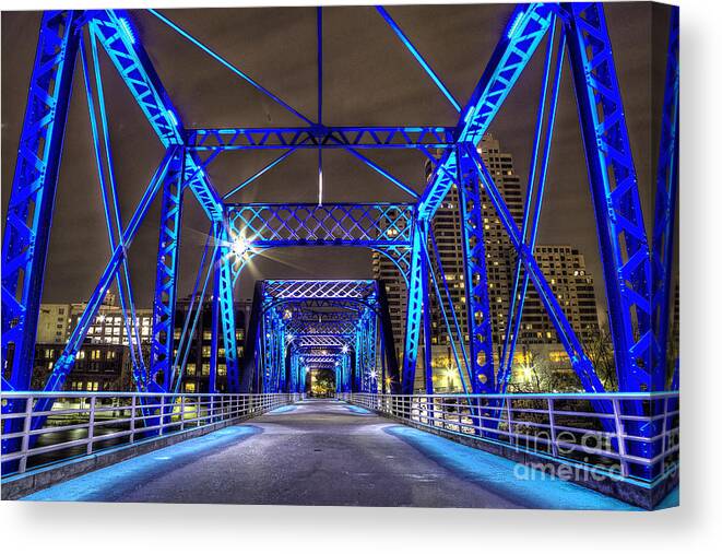 Grand Canvas Print featuring the photograph Blue Bridge by Twenty Two North Photography