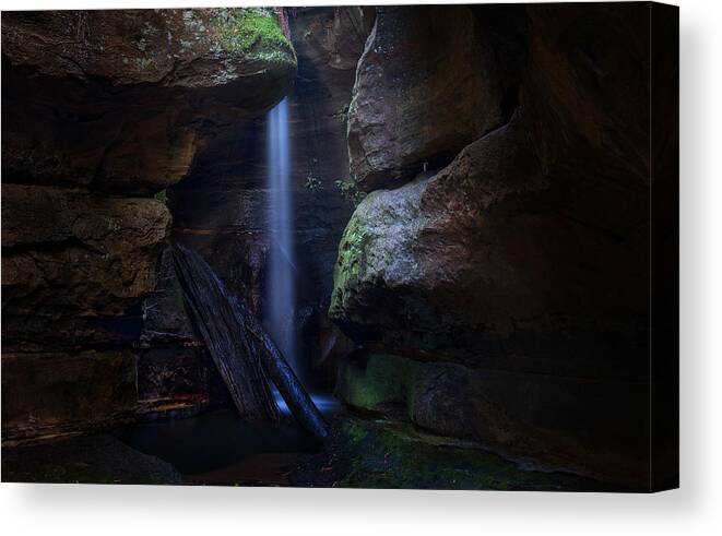 Mountains Canvas Print featuring the photograph Blue Mountains Waterfall by Yan Zhang