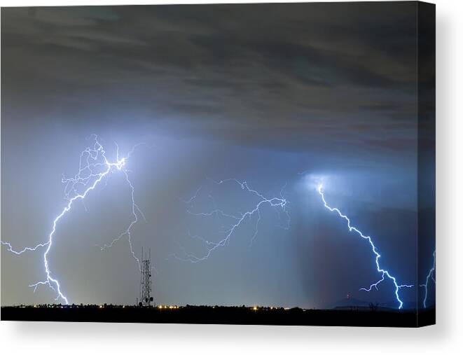 Lightning Canvas Print featuring the photograph Blue Noise by James BO Insogna
