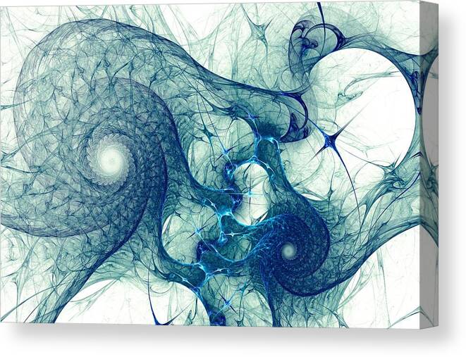Malakhova Canvas Print featuring the digital art Blue Octopus by Anastasiya Malakhova