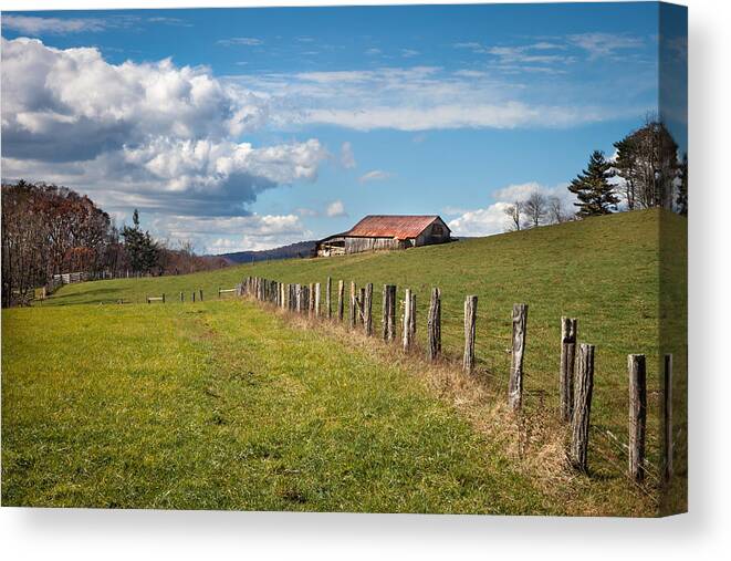 Farm Canvas Print featuring the photograph Blue Ridge Farm Land by James Woody
