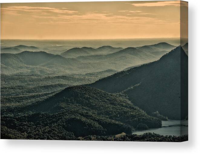 Blue Ridge Parkway Canvas Print featuring the photograph Blue Ridge Overlook Fall by Kevin Cable