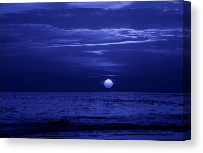 Panama City Beach Canvas Print featuring the photograph Blue Sunset by Sandy Keeton