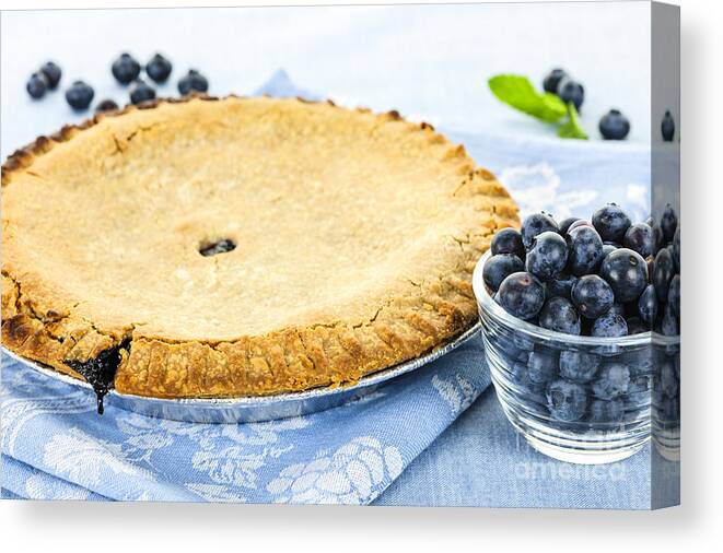 Blueberry Canvas Print featuring the photograph Blueberry pie by Elena Elisseeva