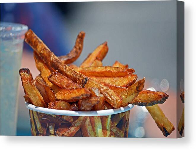 French Fries Canvas Print featuring the photograph French Fries on the Boards by Bill Swartwout
