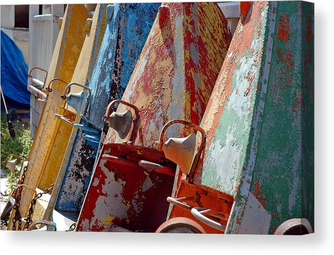  Tybee Island 2011 Photographs Canvas Print featuring the photograph Boat Row by Allen Carroll