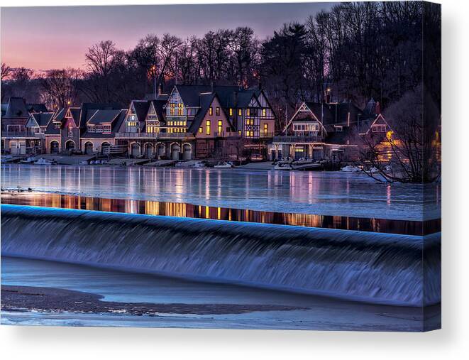 Boat House Row Canvas Print featuring the photograph Boathouse Row by Susan Candelario