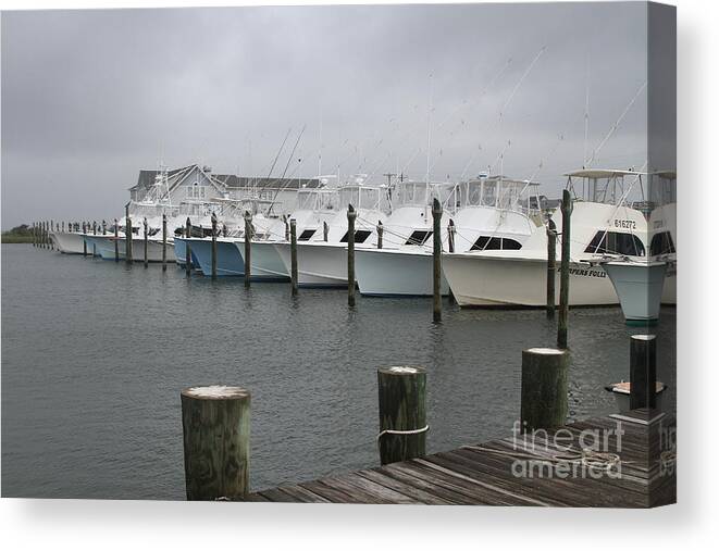 Boats Canvas Print featuring the photograph Boats in a Row 2 by Cathy Lindsey