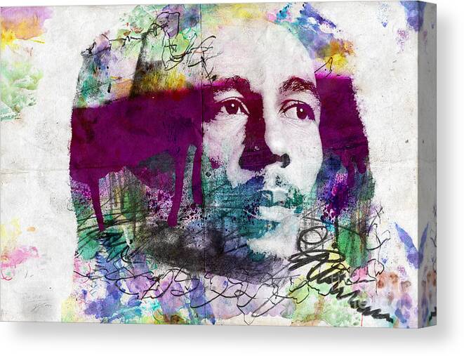 Bob Canvas Print featuring the painting Bob Marley One Love by Jonas Luis
