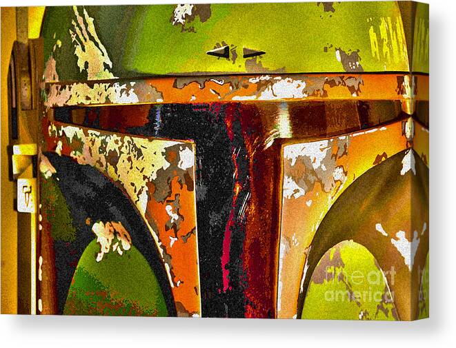 Boba Canvas Print featuring the photograph Boba Fett Helmet 13 by Micah May