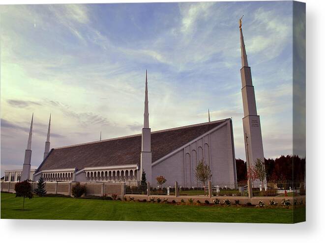 Boise Canvas Print featuring the photograph Boise Idaho LDS Temple by Nathan Abbott