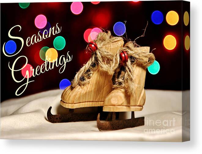 Maine Canvas Print featuring the photograph Bokeh Skates Card by Karin Pinkham