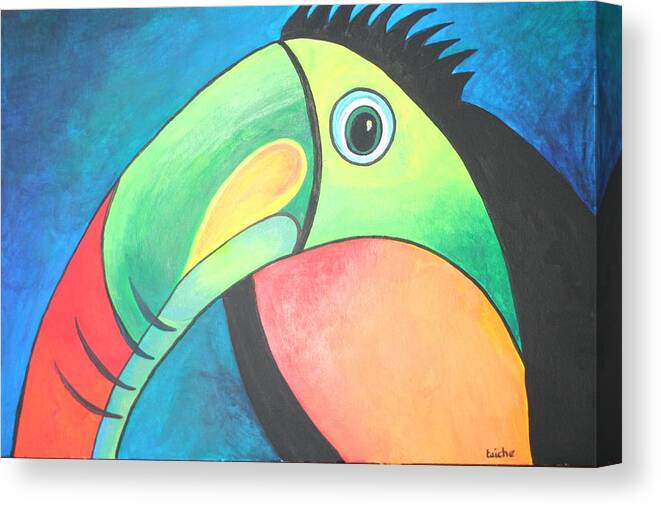 Toucan Canvas Print featuring the painting Bold Toucan by Taiche Acrylic Art