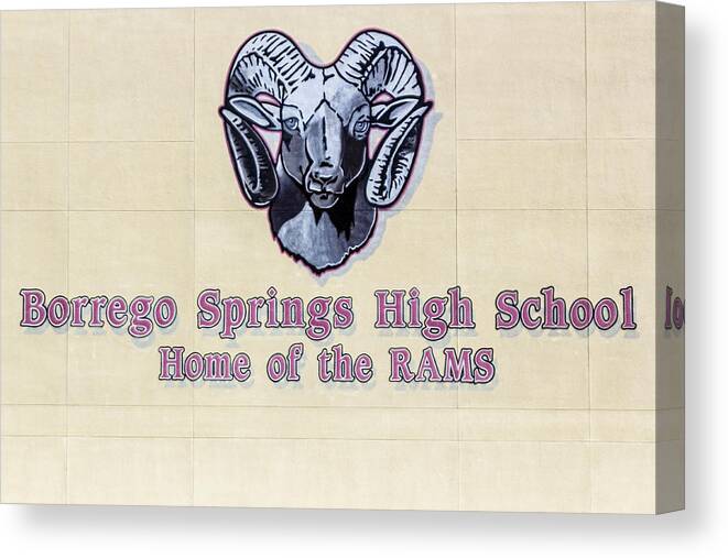 Borrego Springs Canvas Print featuring the digital art Borrego Springs High School by Photographic Art by Russel Ray Photos