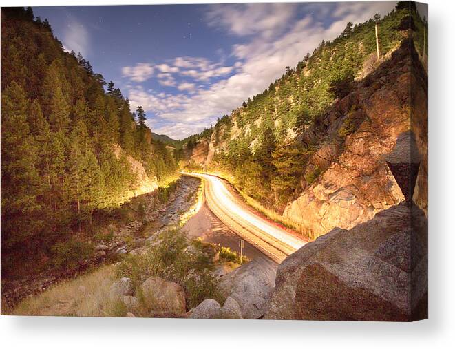 Night Canvas Print featuring the photograph Boulder Canyon Dreamin by James BO Insogna