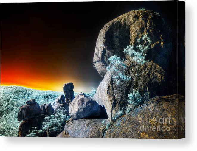 Boulders Canvas Print featuring the photograph Boulders by Russell Brown