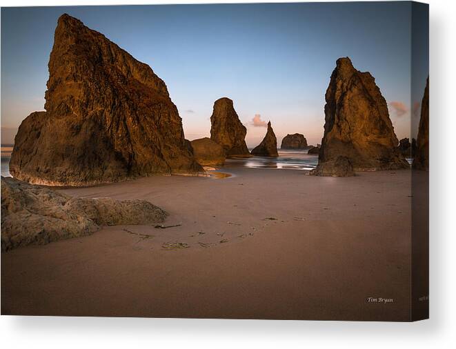 Seascape Canvas Print featuring the photograph Breaking Light in Bandon by Tim Bryan