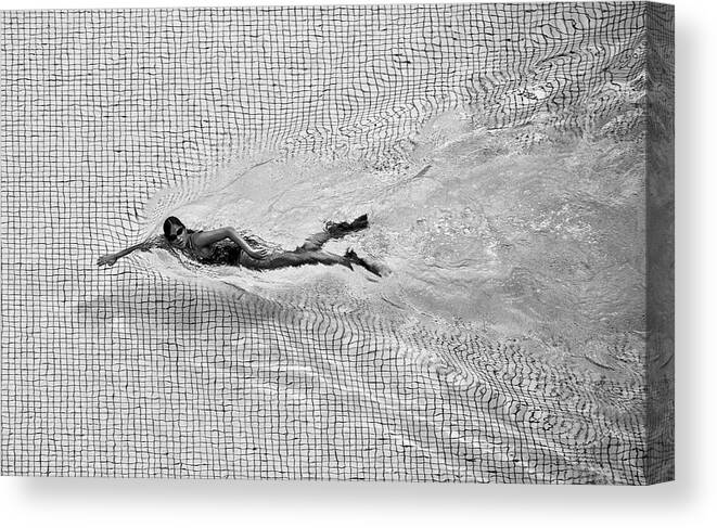 Swim Canvas Print featuring the photograph Breaking The Net by C.s. Tjandra