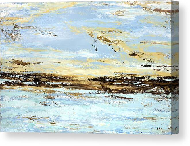 Costal Canvas Print featuring the painting Breakwater by Tamara Nelson
