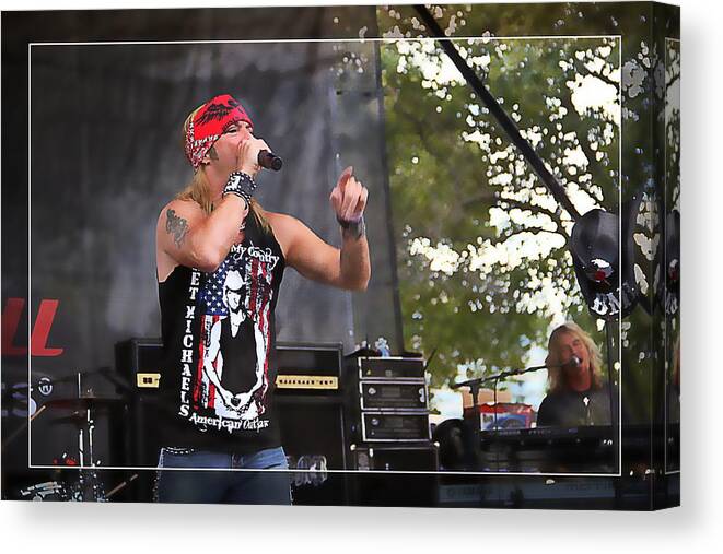 Bret Michaels Canvas Print featuring the photograph Bret Making Music by Alice Gipson