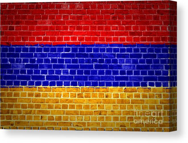 Armenia Canvas Print featuring the digital art Brick Wall Armenia by Antony McAulay