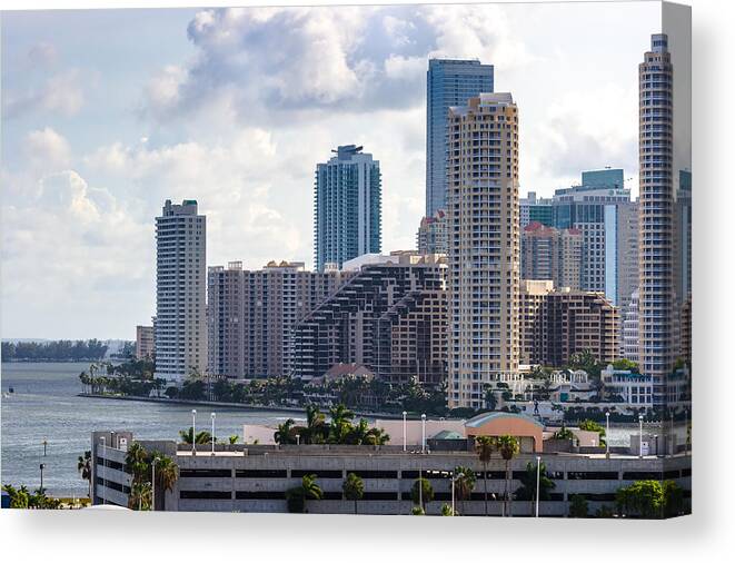 Architecture Canvas Print featuring the photograph Brickell Key in the Afternoon by Ed Gleichman
