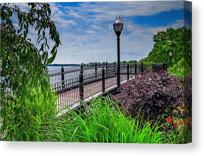 Bridge Canvas Print featuring the pyrography Bridge Overlook by Rick Bartrand