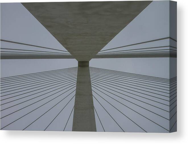 Bridge Canvas Print featuring the photograph Bridge Support by Steven Sperlo