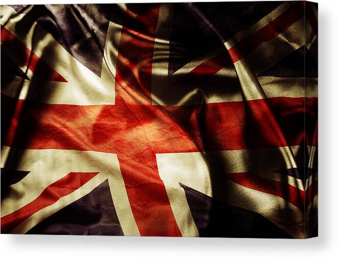 Flag Canvas Print featuring the photograph British flag 1 #1 by Les Cunliffe