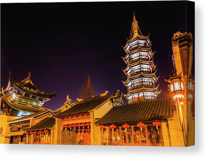 Architecture Canvas Print featuring the photograph Buddhist Nanchang Nanchang Temple by William Perry