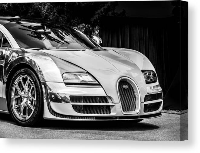 Bugatti Legend - Veyron Special Edition Canvas Print featuring the photograph Bugatti Legend - Veyron Special Edition -0844bw by Jill Reger