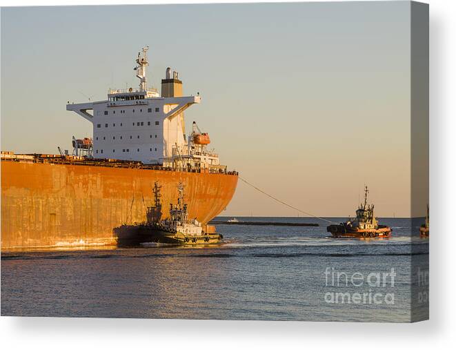Bulk Carrier Being Guided by Tugs Close Up on Bridge Canvas Print / Canvas  Art by Colin and Linda McKie - Fine Art America