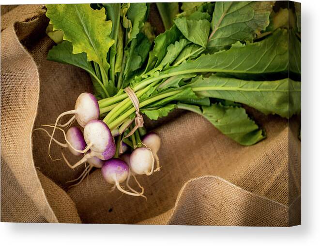 Horizontal Canvas Print featuring the photograph Bunch Of Turnips by Aberration Films Ltd