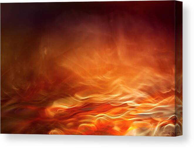Fire Canvas Print featuring the photograph Burning Water by Willy Marthinussen