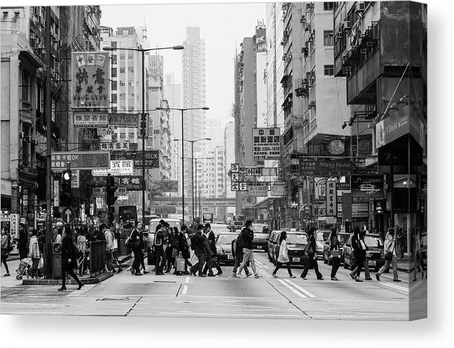 People Canvas Print featuring the photograph Busy Streets Of Hong Kong by @ Didier Marti