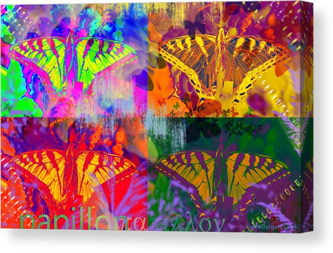 Butterfly Canvas Print featuring the digital art Butterfly pet by Elaine Berger