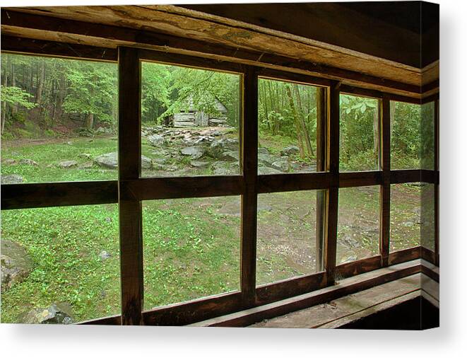 Cabin Canvas Print featuring the photograph Cabin View by Denise Bush