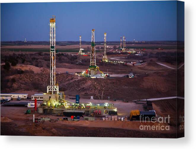 Oil Rig Canvas Print featuring the photograph Cac001-147 by Cooper Ross