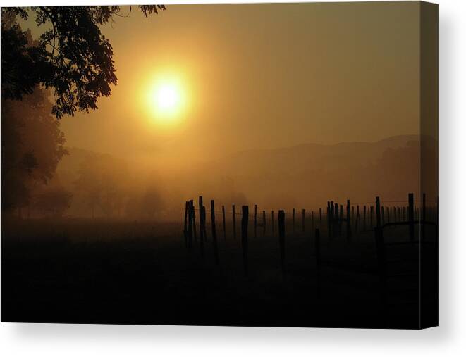  Canvas Print featuring the photograph Cades Cove Sunrise III by Douglas Stucky