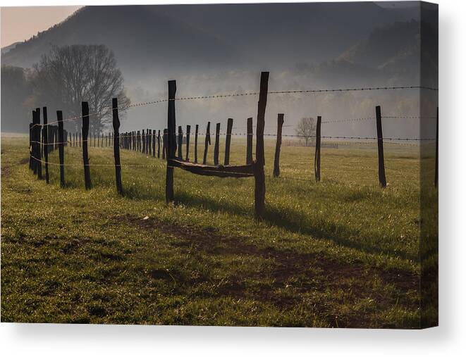 Great Smoky Mountains National Park Canvas Print featuring the photograph Cades Cove Sunrise by Jay Stockhaus