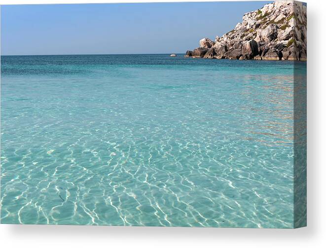 Sicily Canvas Print featuring the photograph Cala Azzurra Beach On Favignana Island by Bosca78